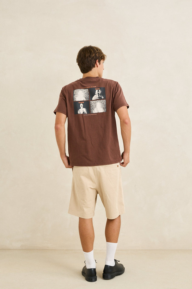 Tune In Vintage Ss T-Shirt Chocolate – Rhythm US
