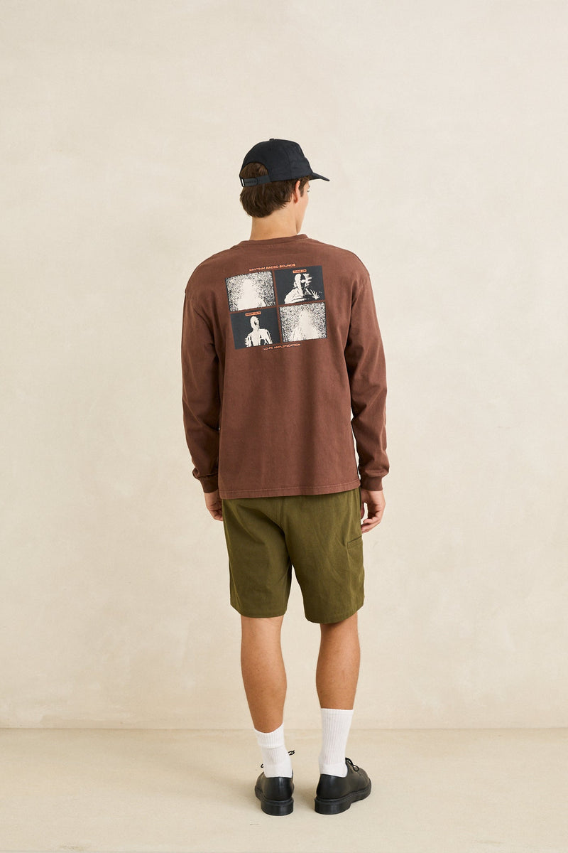 Tune In Vintage Ls T-Shirt Chocolate – Rhythm US