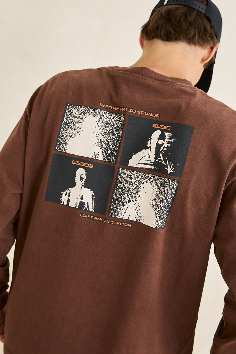 Tune In Vintage Ls T-Shirt Chocolate – Rhythm US