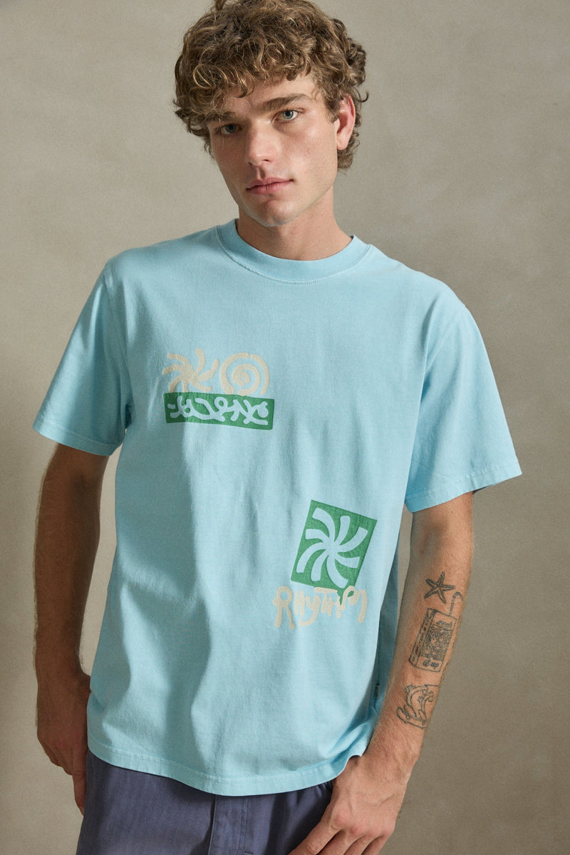 Ripple Vintage Ss T-Shirt Blue Fog – Rhythm US