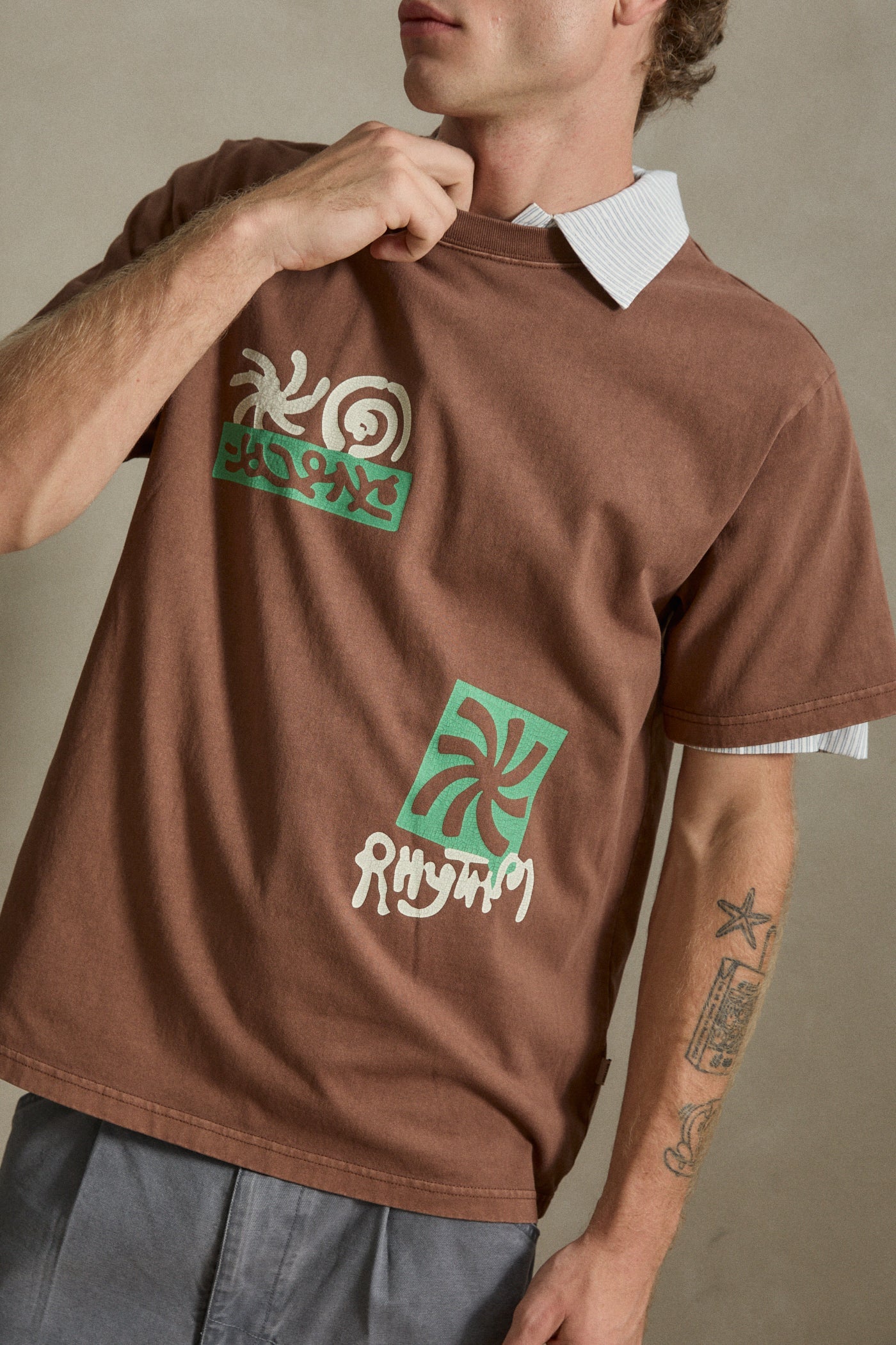 Ripple Vintage Ss T-Shirt Chocolate – Rhythm US