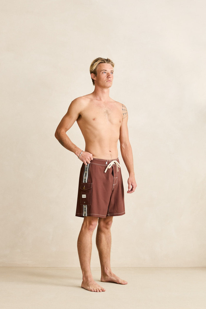 Panel Stripe Trunk Chocolate