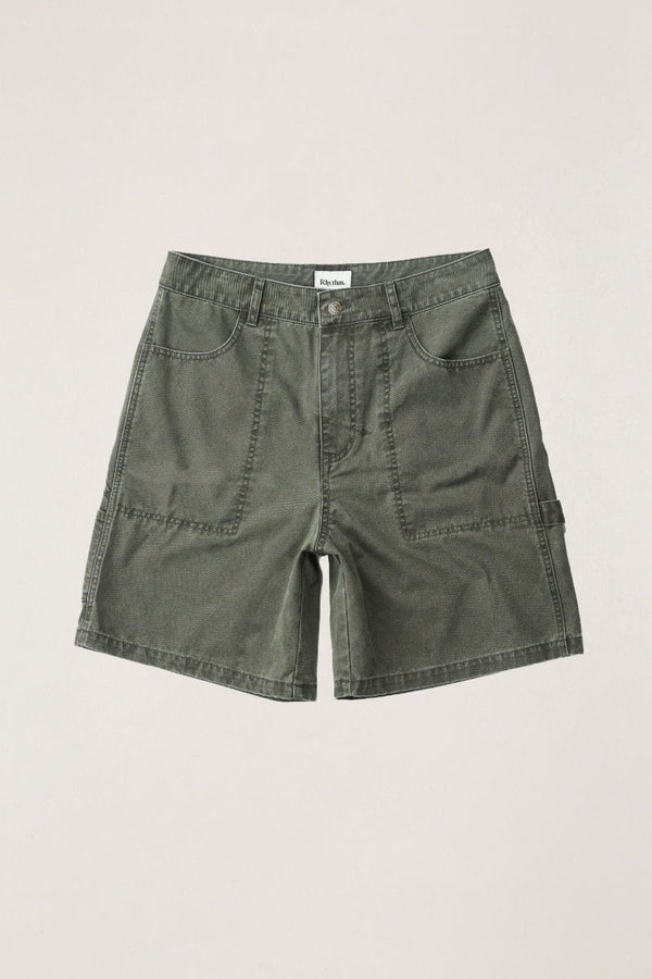 Washed Canvas Short Olive