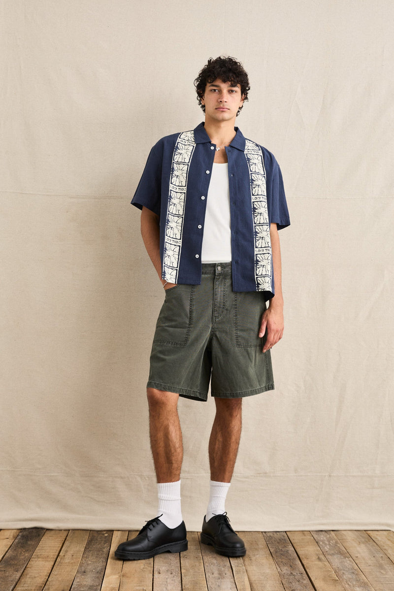 Washed Canvas Short Olive