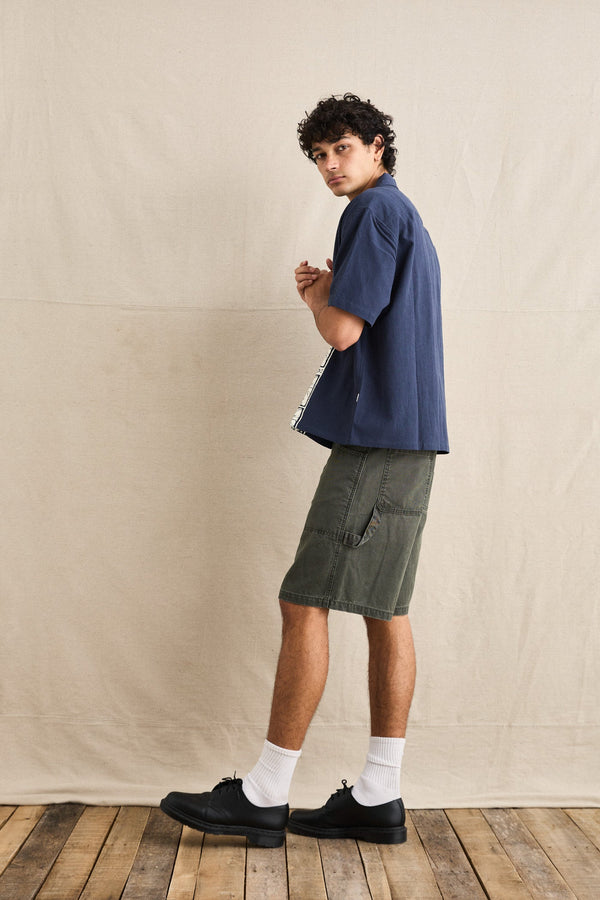 Washed Canvas Short Olive