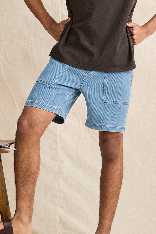 Textured Wale Worn Path Short Stone Wash
