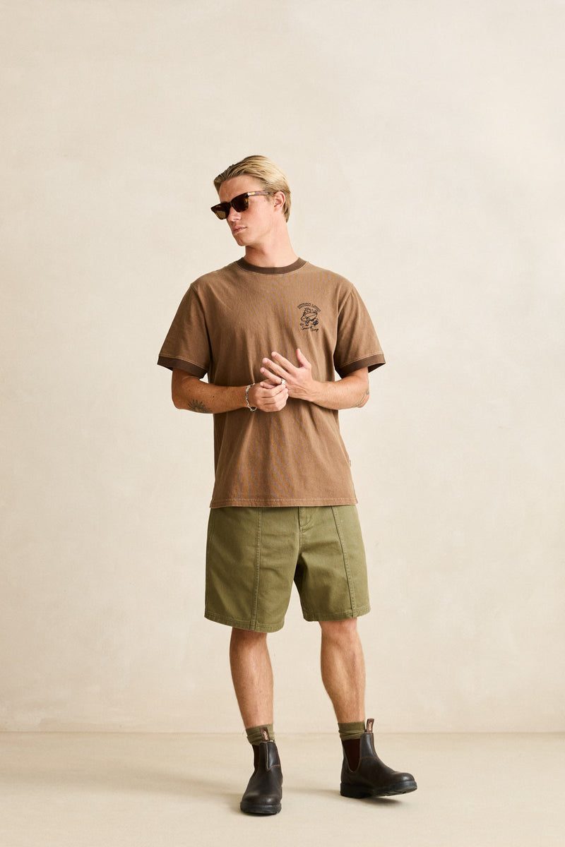 Relaxed Haight Twill Short Washed Olive
