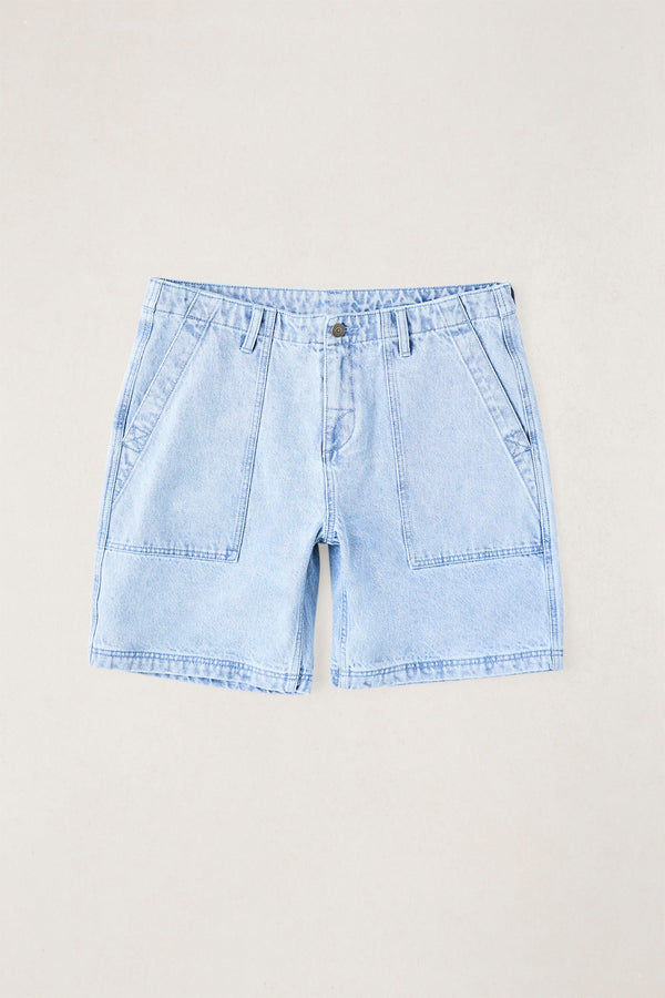 Worn Path Denim Short Light Blue