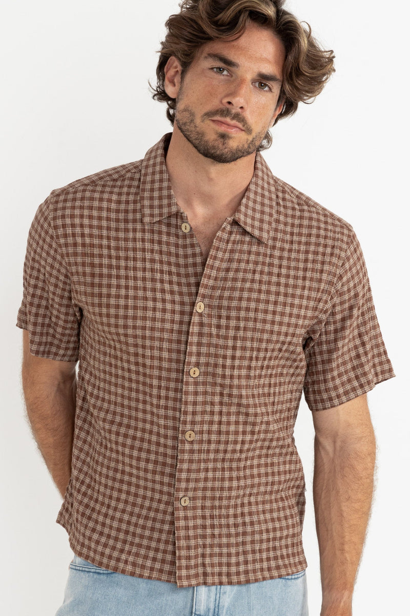 Cross Check Crop Ss Shirt Brown