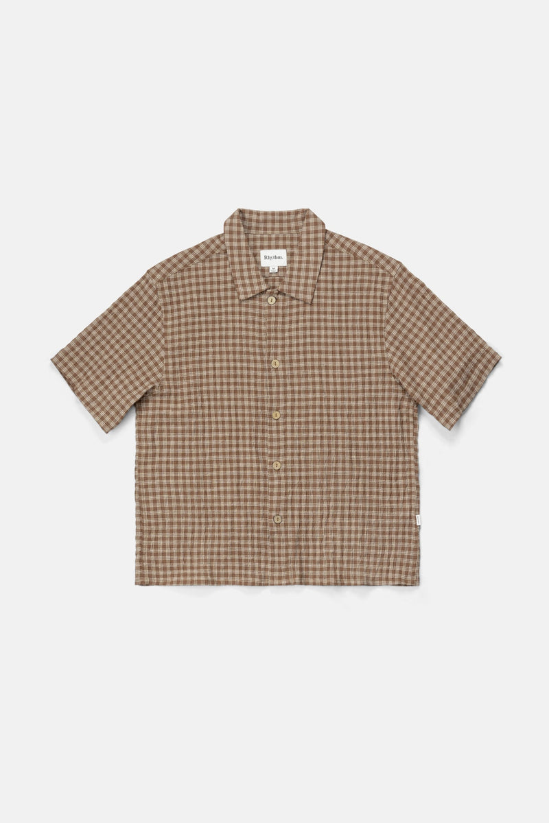 Cross Check Crop Ss Shirt Brown