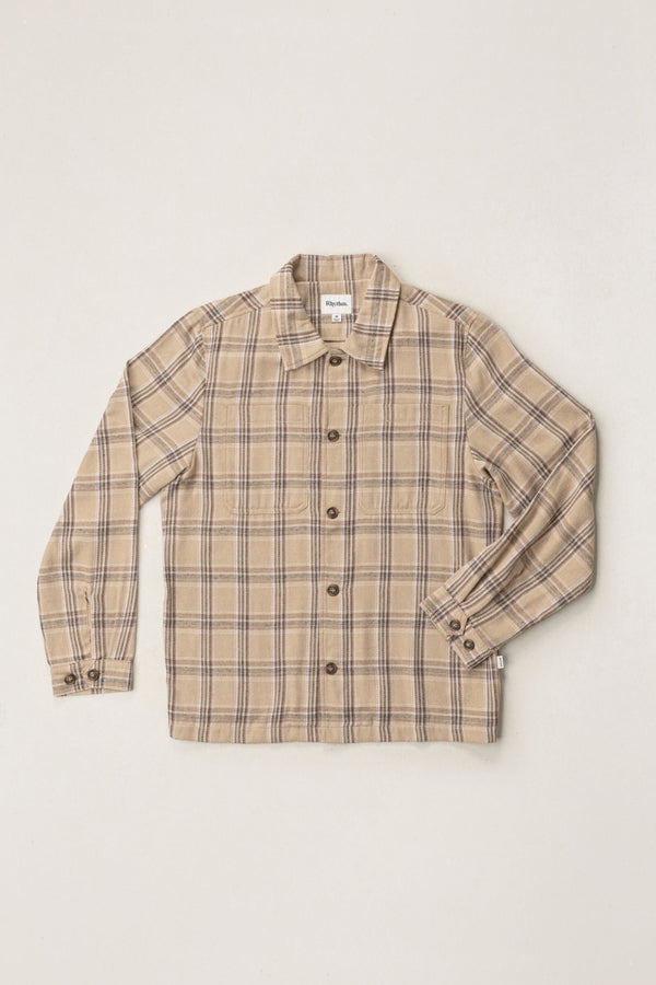 Essential Check Ls Overshirt Tobacco