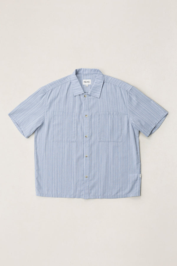 Relaxed Fit Oversized Pocket Ss Shirt Blue