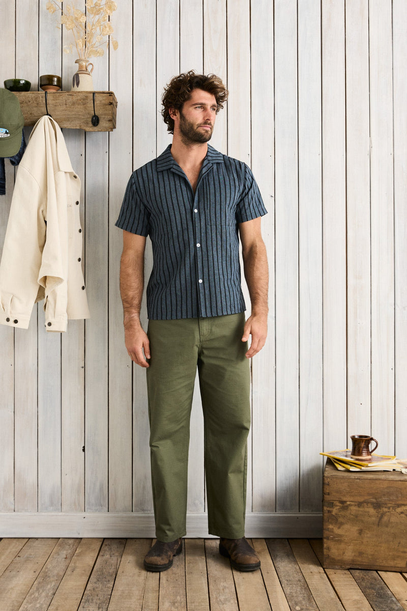 Crux Ss Shirt Indigo Stripe