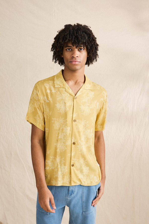 Tropical Paisley Ss Shirt Mustard
