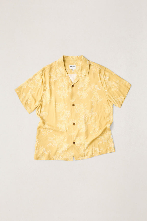 Tropical Paisley Ss Shirt Mustard