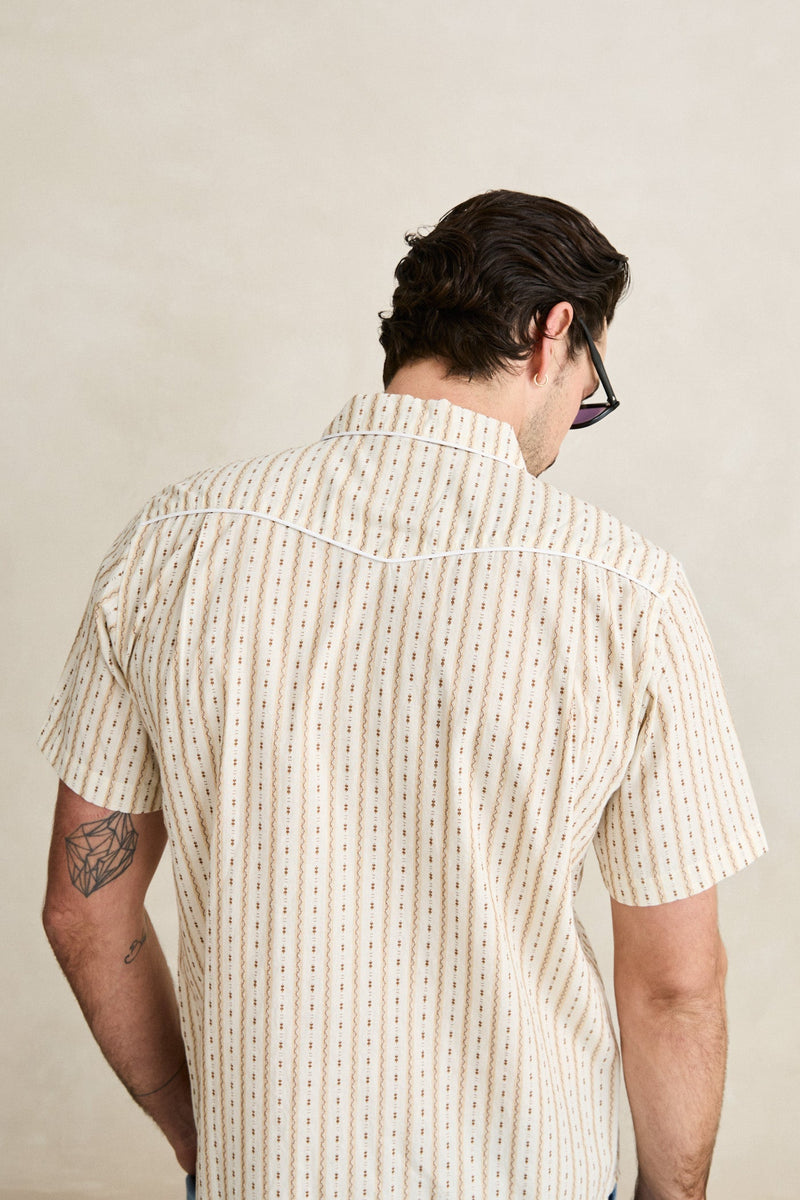 Lone Pine Stripe Ss Shirt Natural