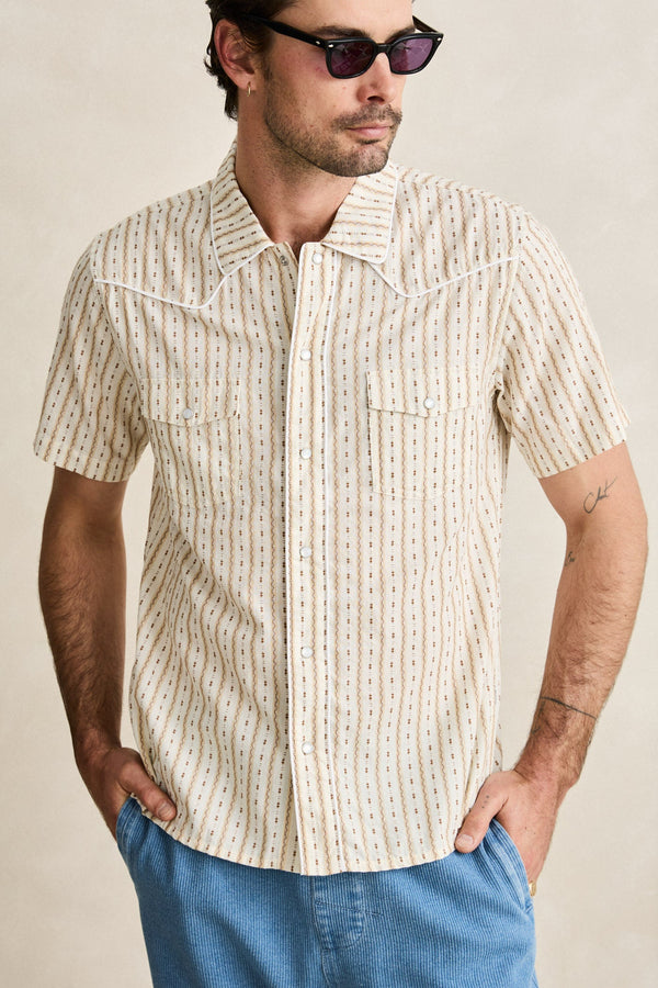Lone Pine Stripe Ss Shirt Natural