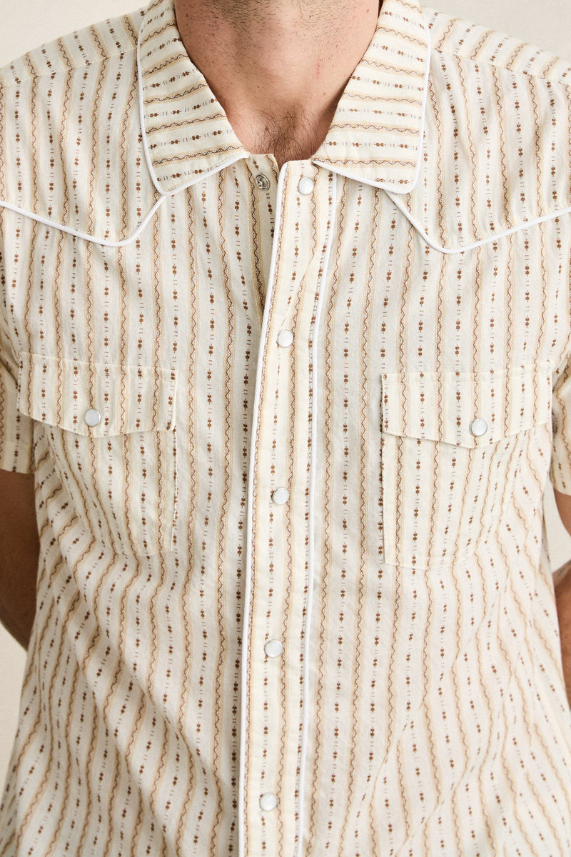 Lone Pine Stripe Ss Shirt Natural