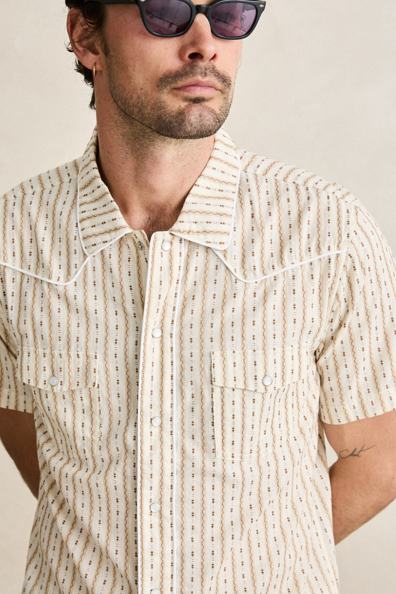 Lone Pine Stripe Ss Shirt Natural – Rhythm US