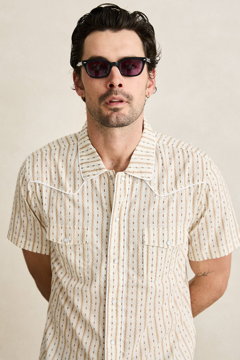 Lone Pine Stripe Ss Shirt Natural