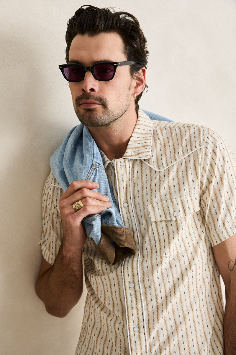 Lone Pine Stripe Ss Shirt Natural