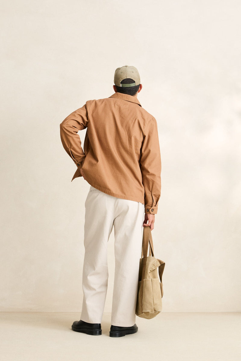Herringbone Overshirt  Tobacco