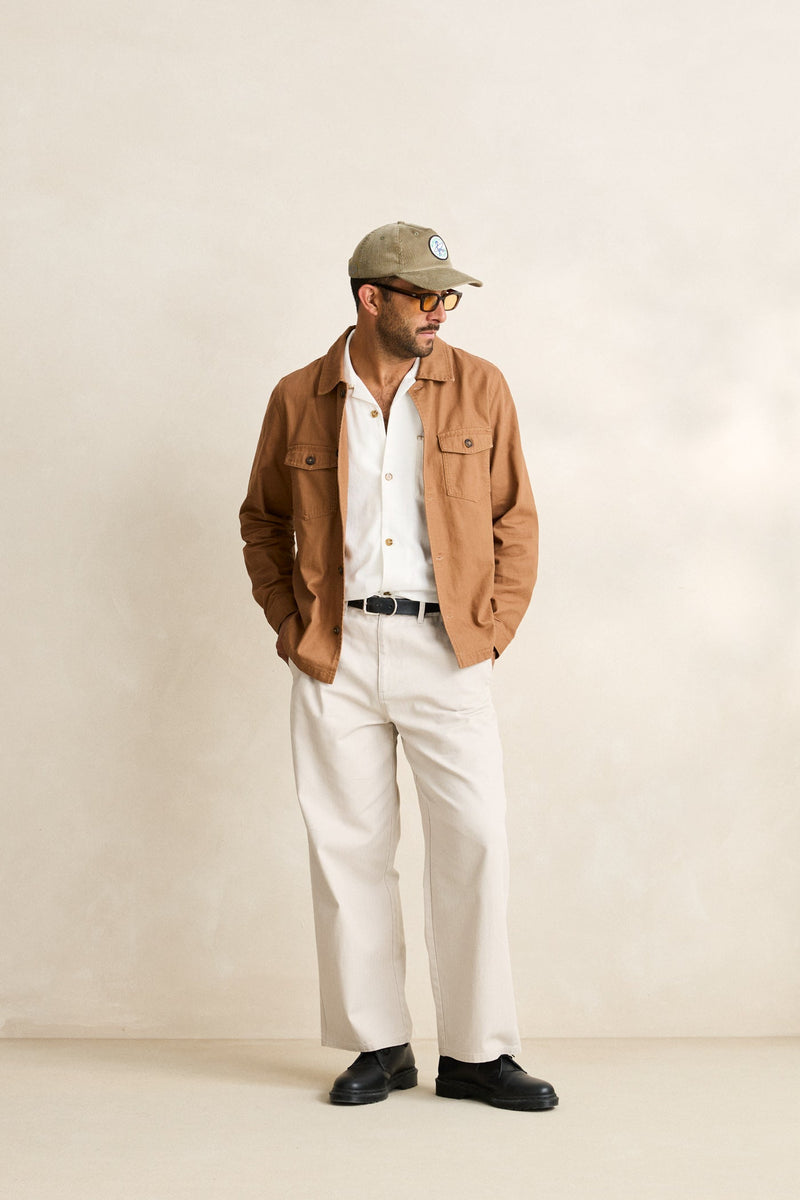 Herringbone Overshirt  Tobacco