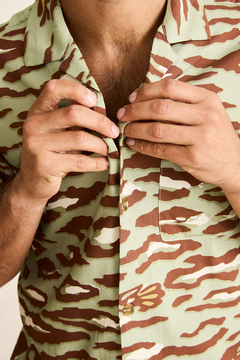 Leo Camo Ss Shirt Sage