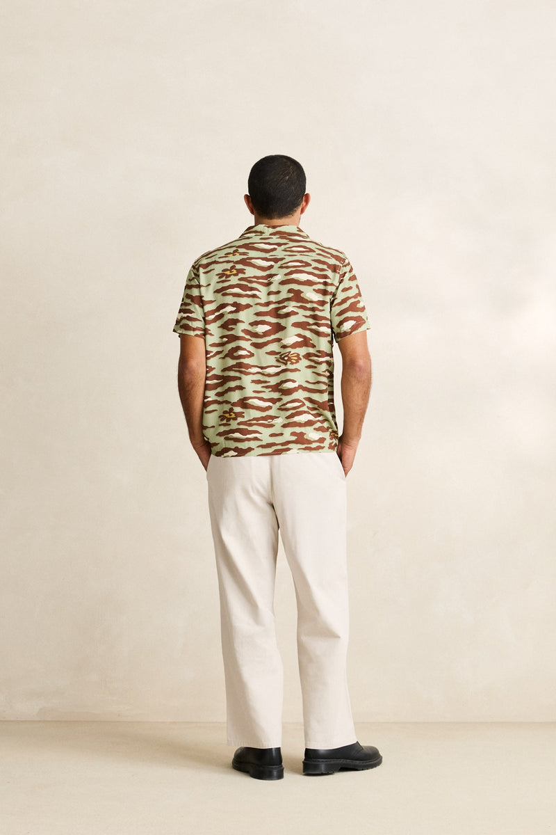 Leo Camo Ss Shirt Sage