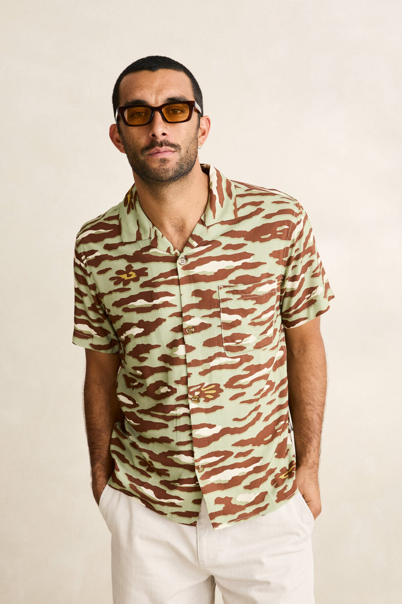 Leo Camo Ss Shirt Sage