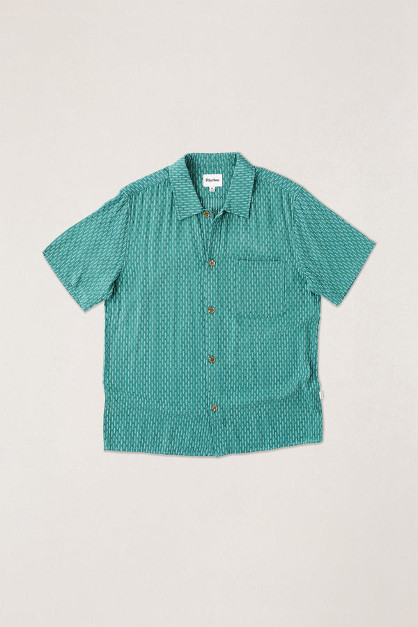 Linen Float Stitch Ss Shirt Pine