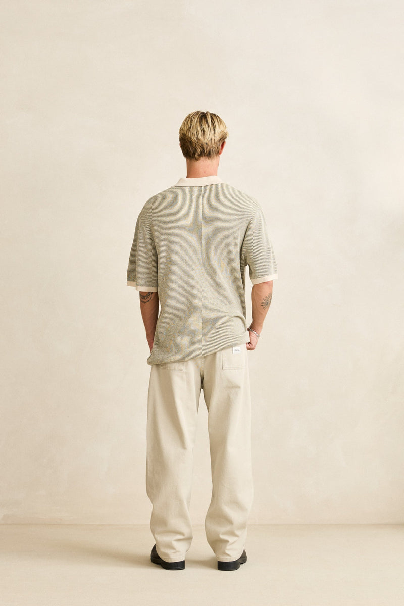 Hi Lo Knit Button Up Natural