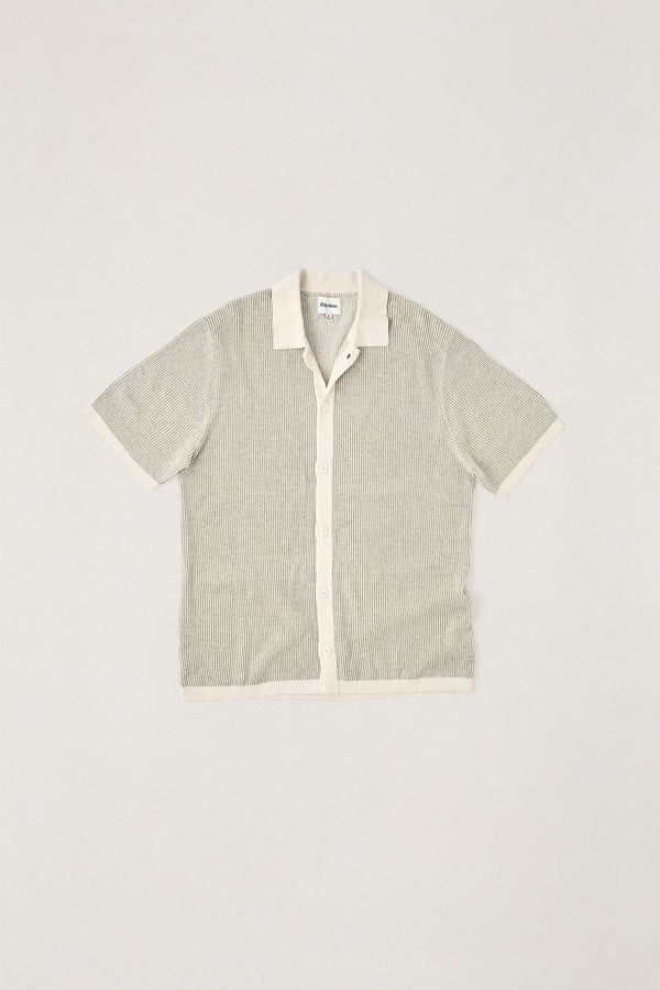 Hi Lo Knit Button Up Natural