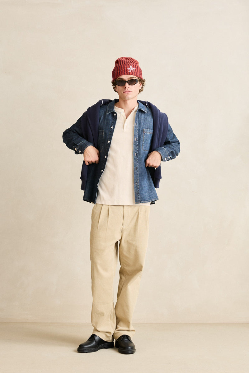 Serge Denim Overshirt Washed Indigo