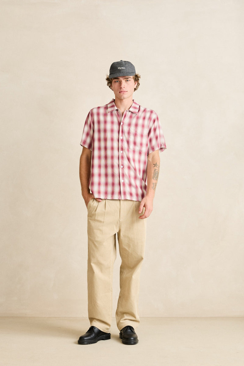 Shadow Check Ss Shirt Vintage Red