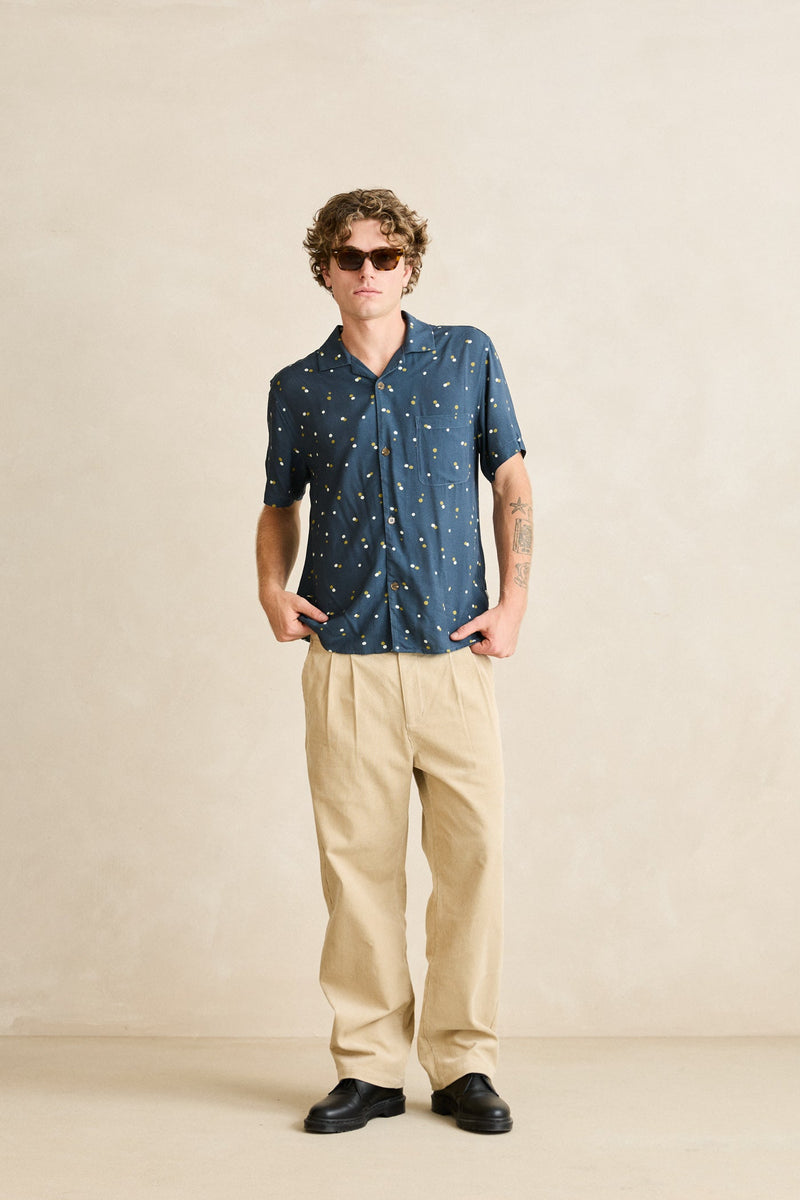 Focus Dot Ss Shirt Navy