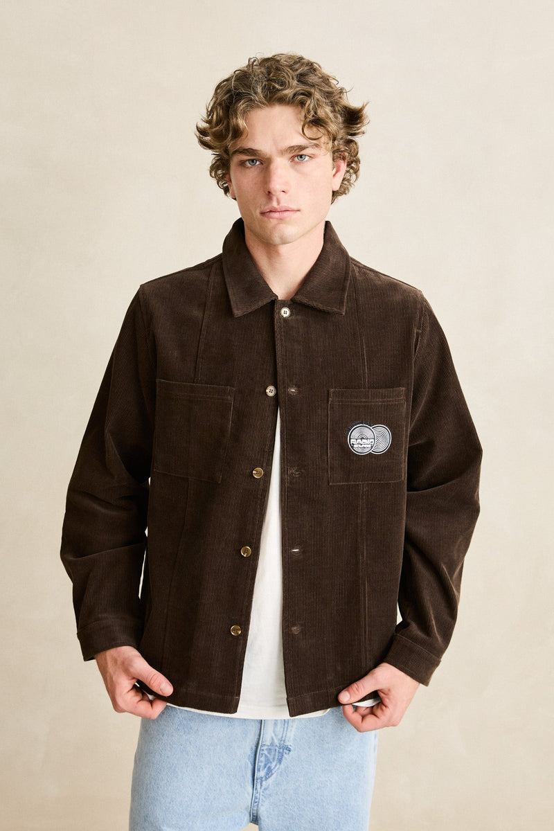 Broadcast Cord Overshirt Chocolate – Rhythm US