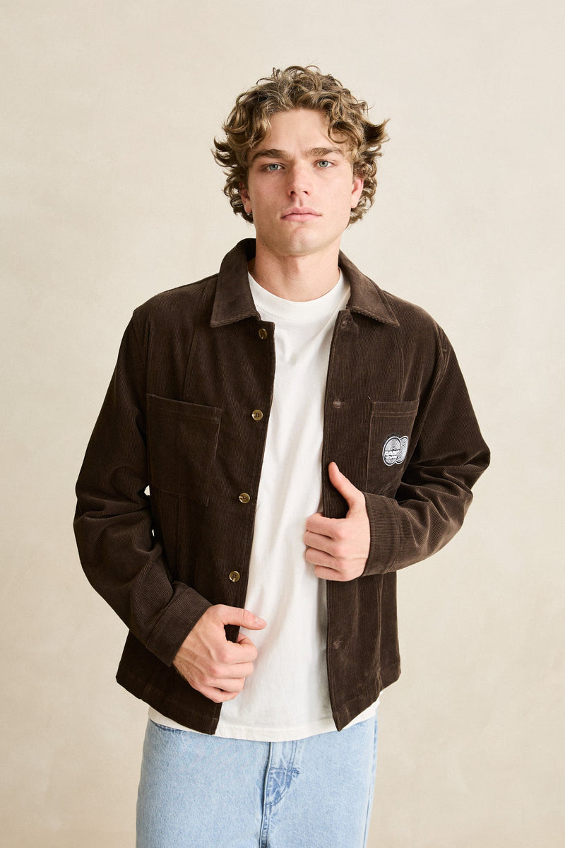 Broadcast Cord Overshirt Chocolate