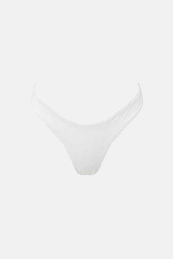 Broderie Hi Cut Pant Off White