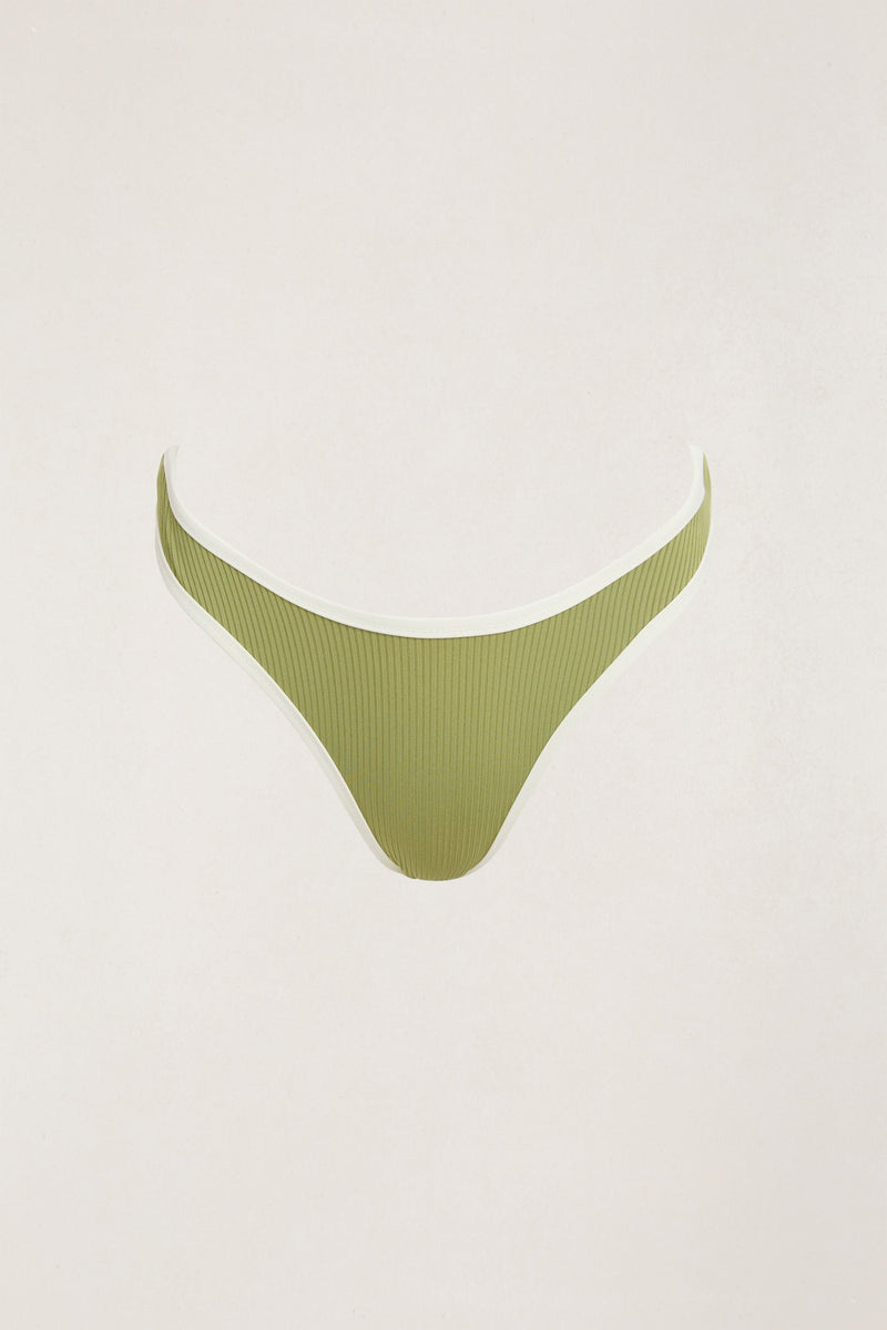 Benni Rib Hi Cut Pant Moss