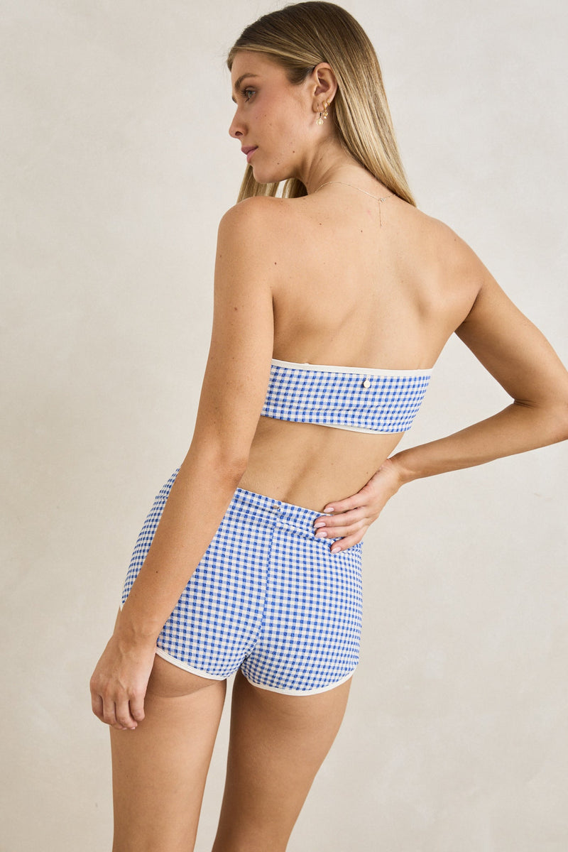 Capri Check Bandeau Top Blue