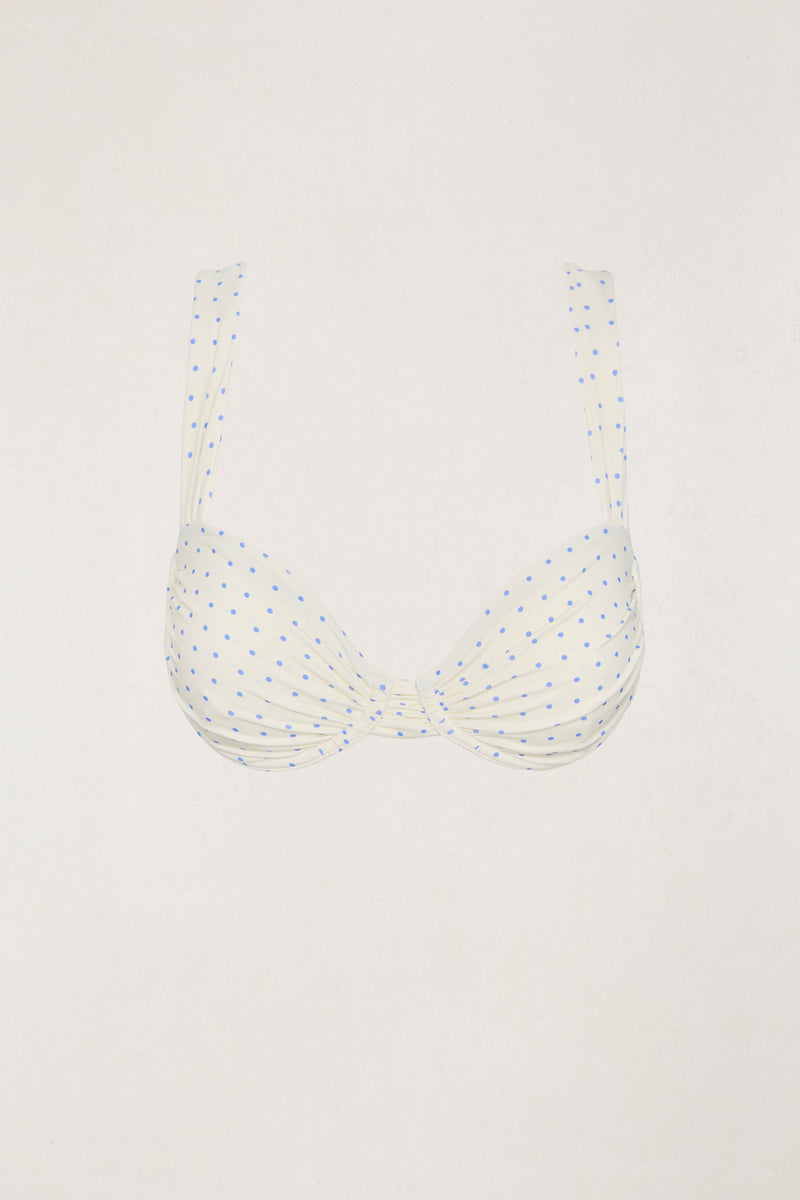 Polka Underwire Bralette Top Cornflower