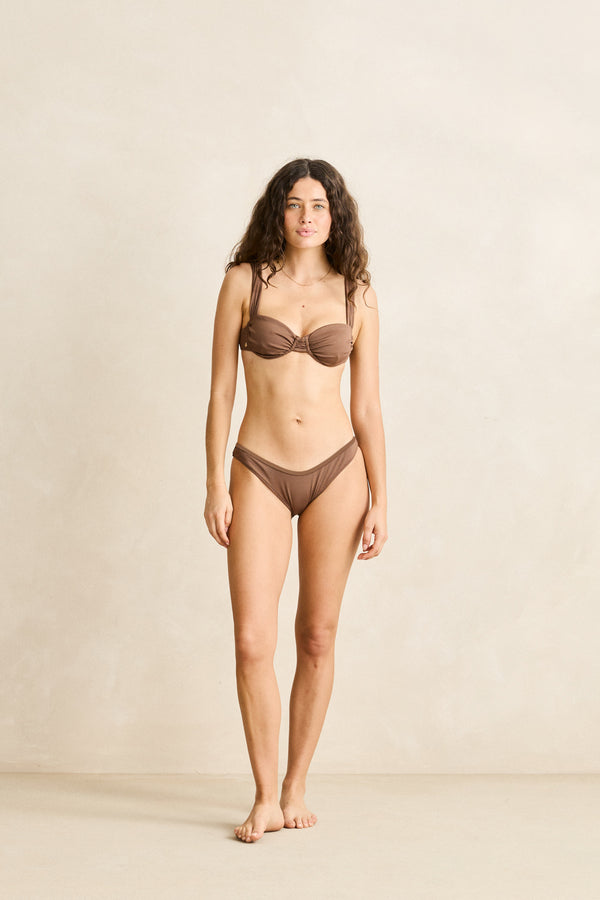 Bonsai Rib Underwire Balconette Top  Chocolate
