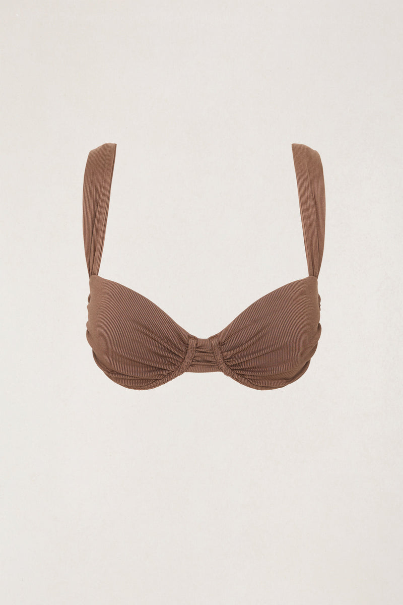 Bonsai Rib Underwire Balconette Top  Chocolate