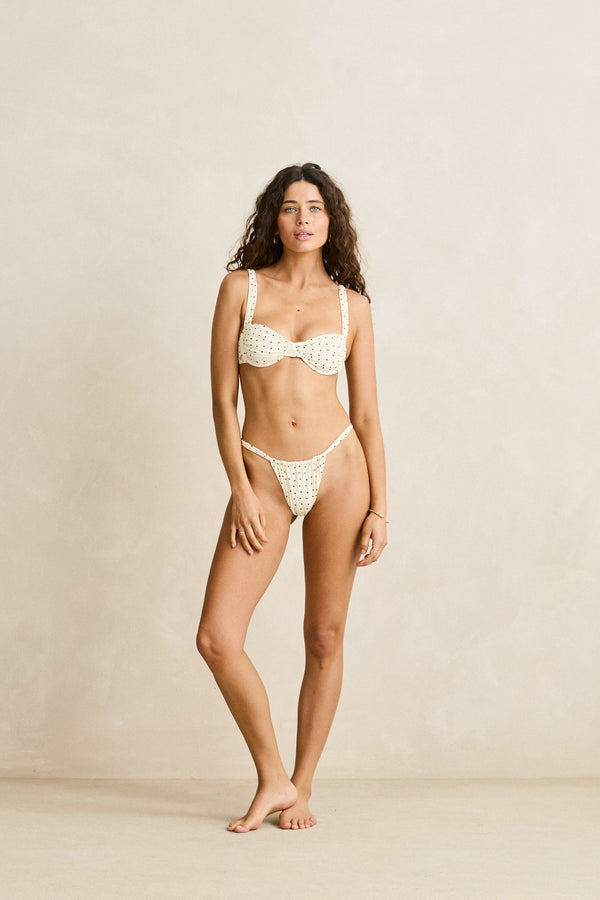 Polka Underwire Top Cream