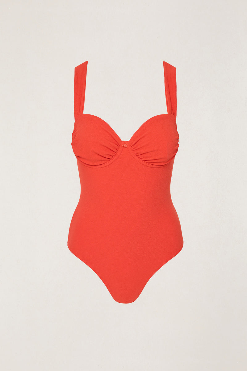 Terry Soft Strap Balconette One Piece Chilli