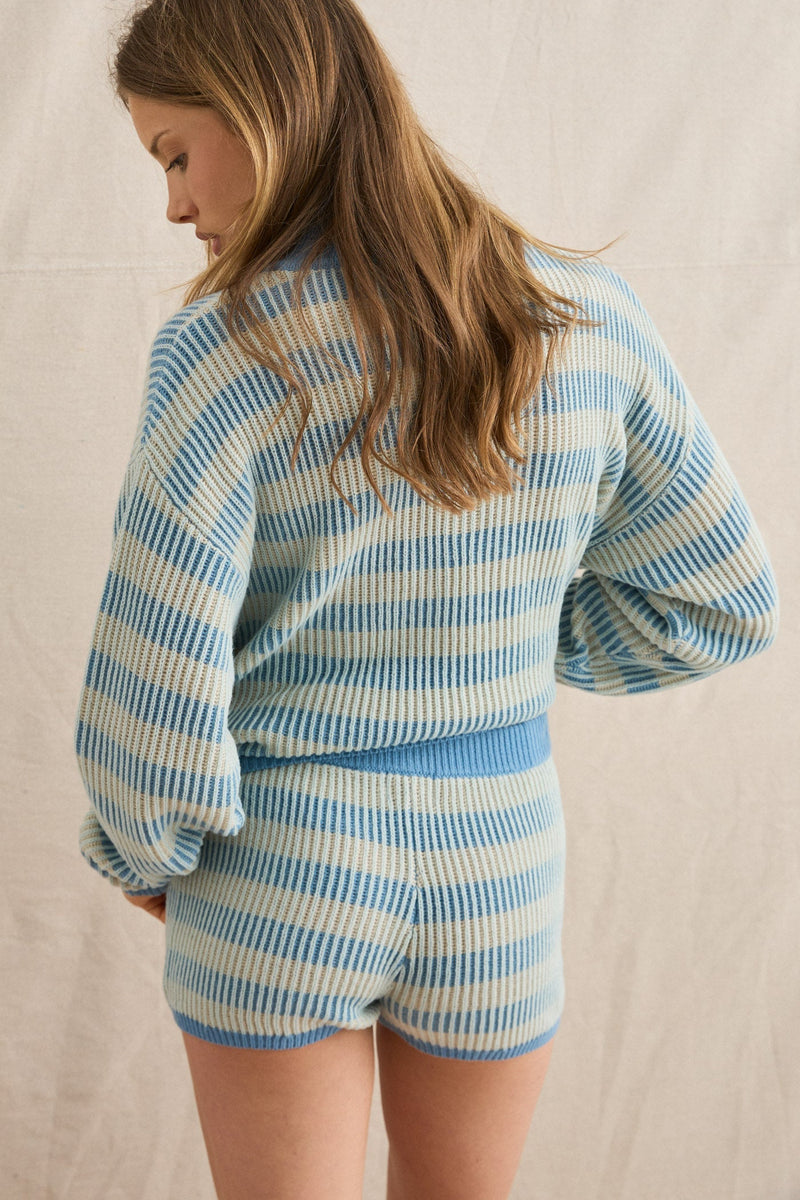 Estelle Striped Knit Short Ocean