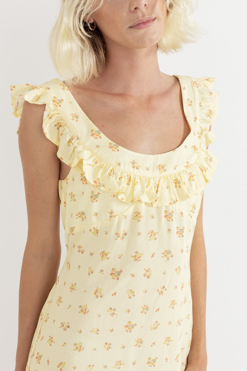 Dahlia Off Shoulder Mini Dress Lemon