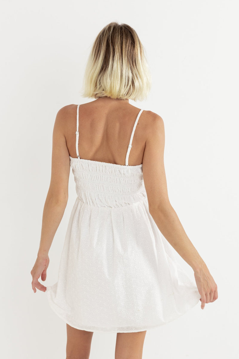 Bailey Broderie Mini Dress White