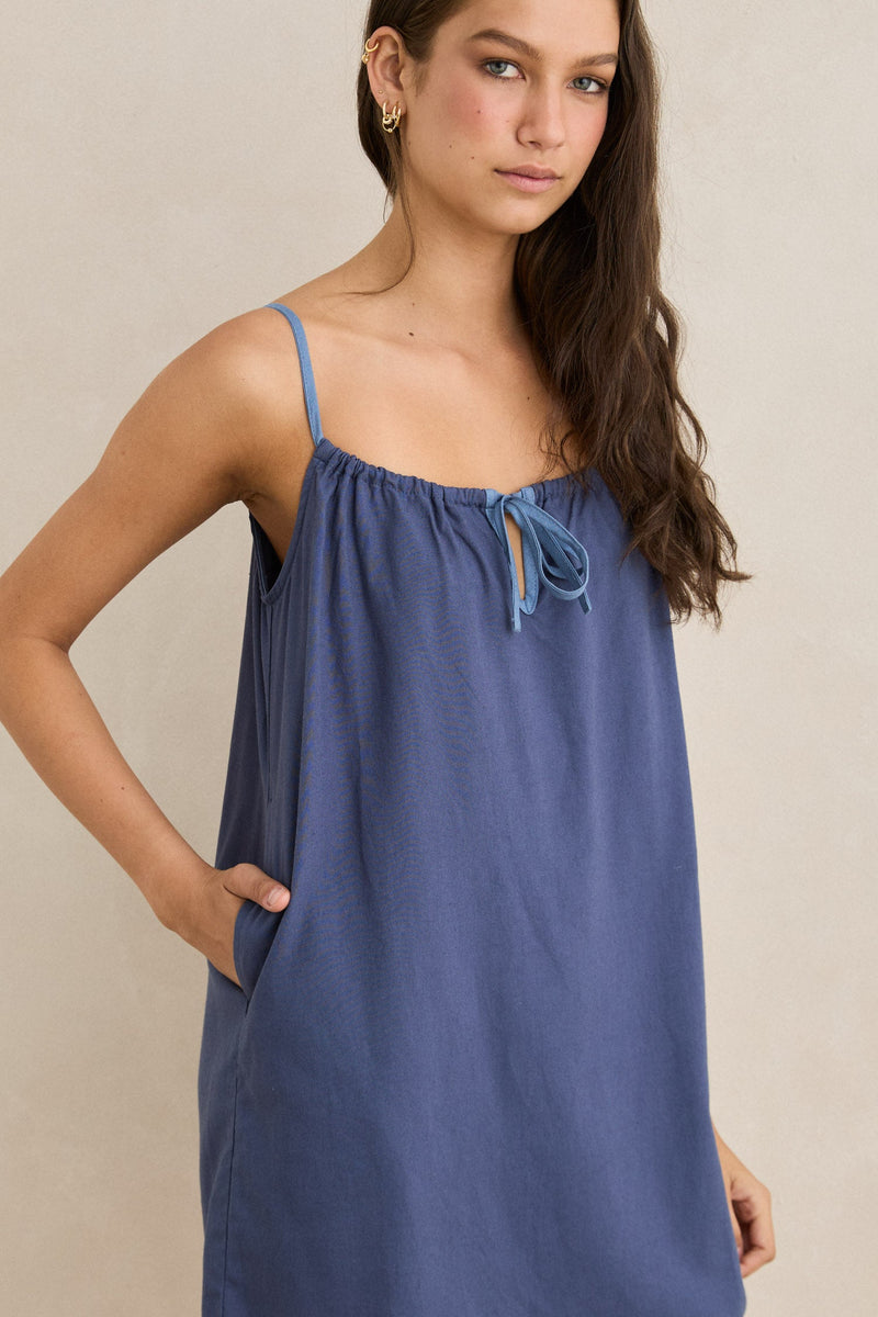 Flora Mini Dress Slate